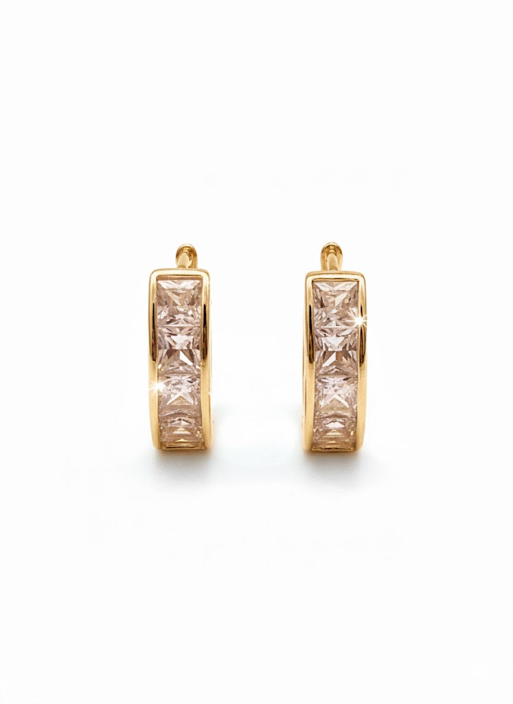 STONE HOOP EARRINGS