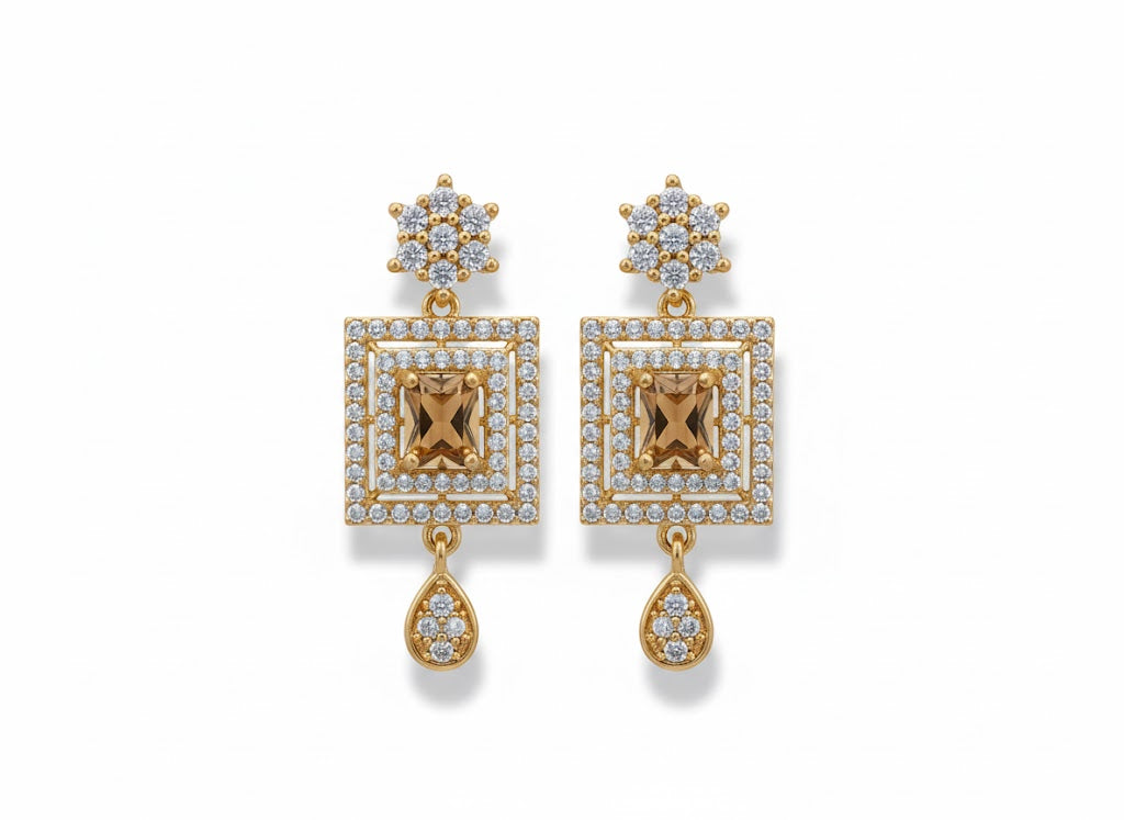SQUARE GEM EARRINGS