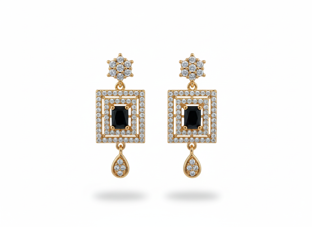 SQUARE GEM EARRINGS
