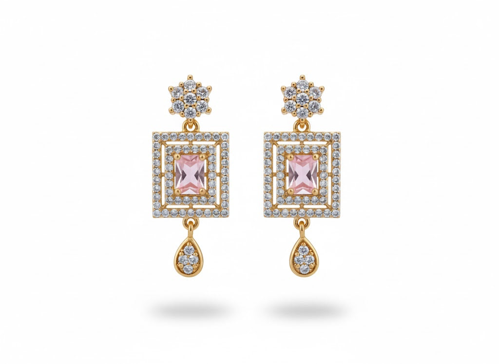 SQUARE GEM EARRINGS