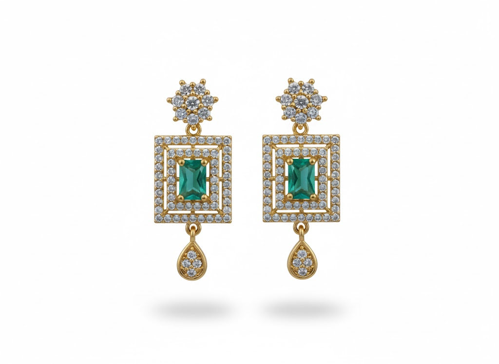 SQUARE GEM EARRINGS