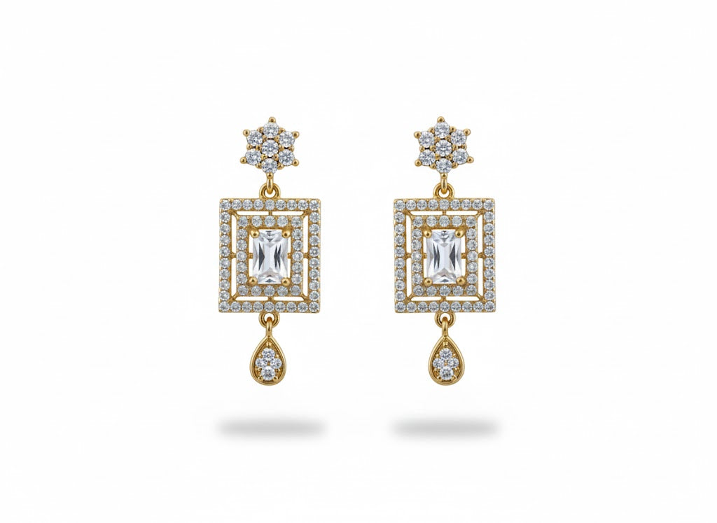 SQUARE GEM EARRINGS